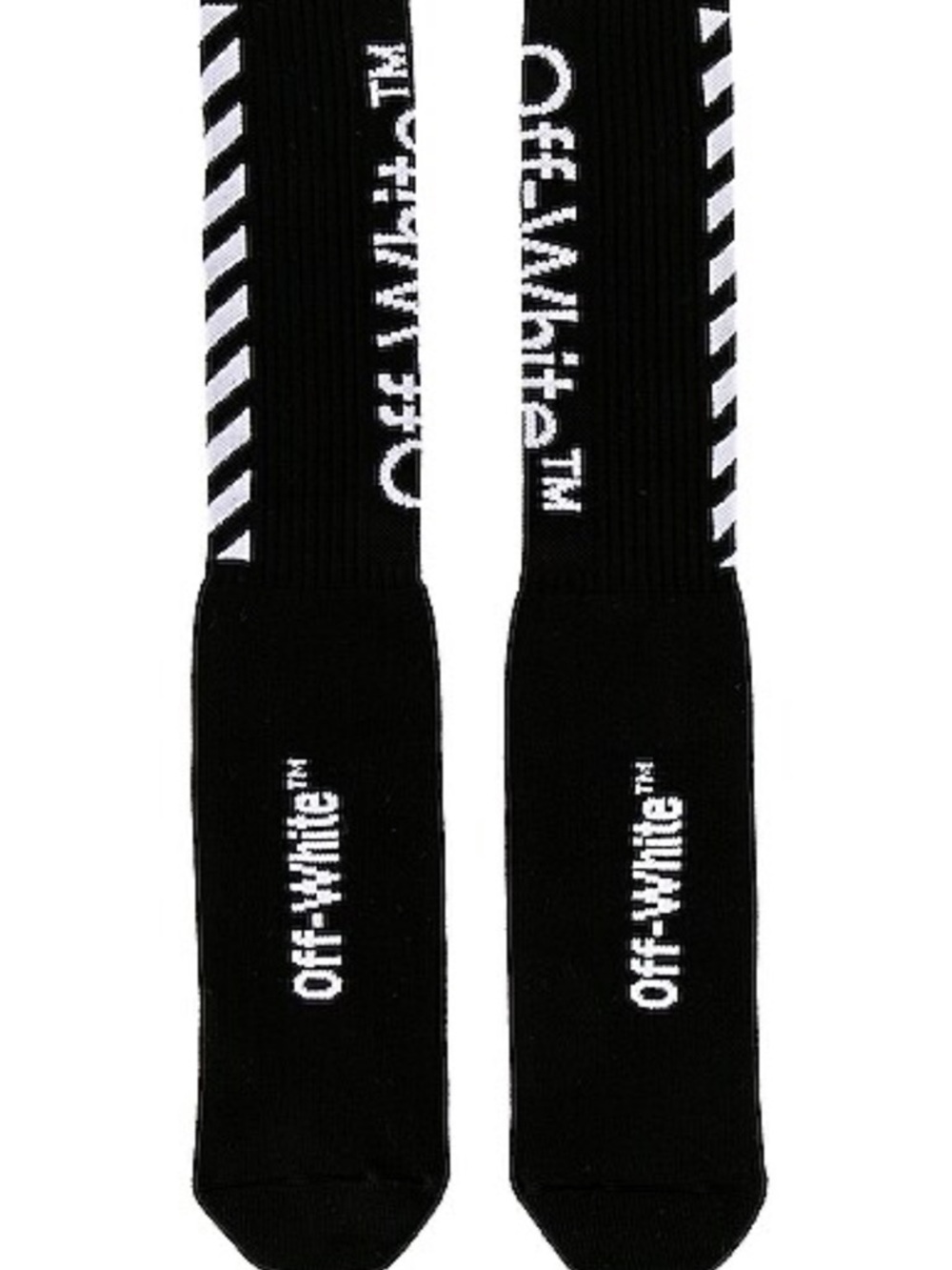 NIB OFF-WHITE Diag Logo Intarsia Stretch Socks Unisex OS